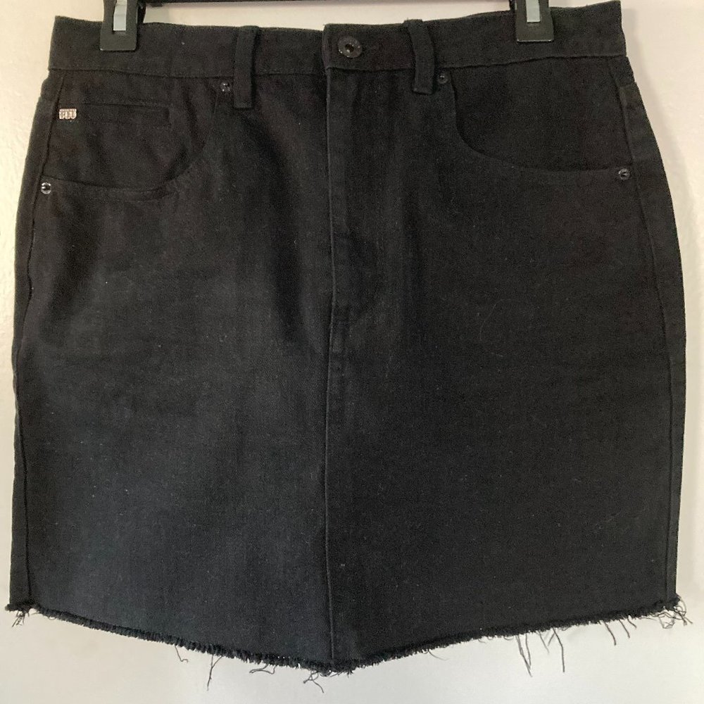 Tractr Black Jean Skirt